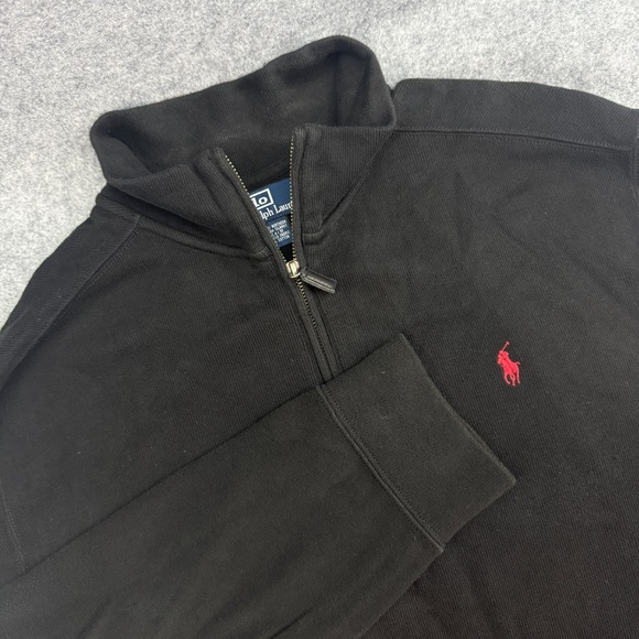 Polo Ralph Lauren Other - Polo Ralph Lauren Long Sleeve Sweater Mens XL Black Red Pony Quarter Zip Winter